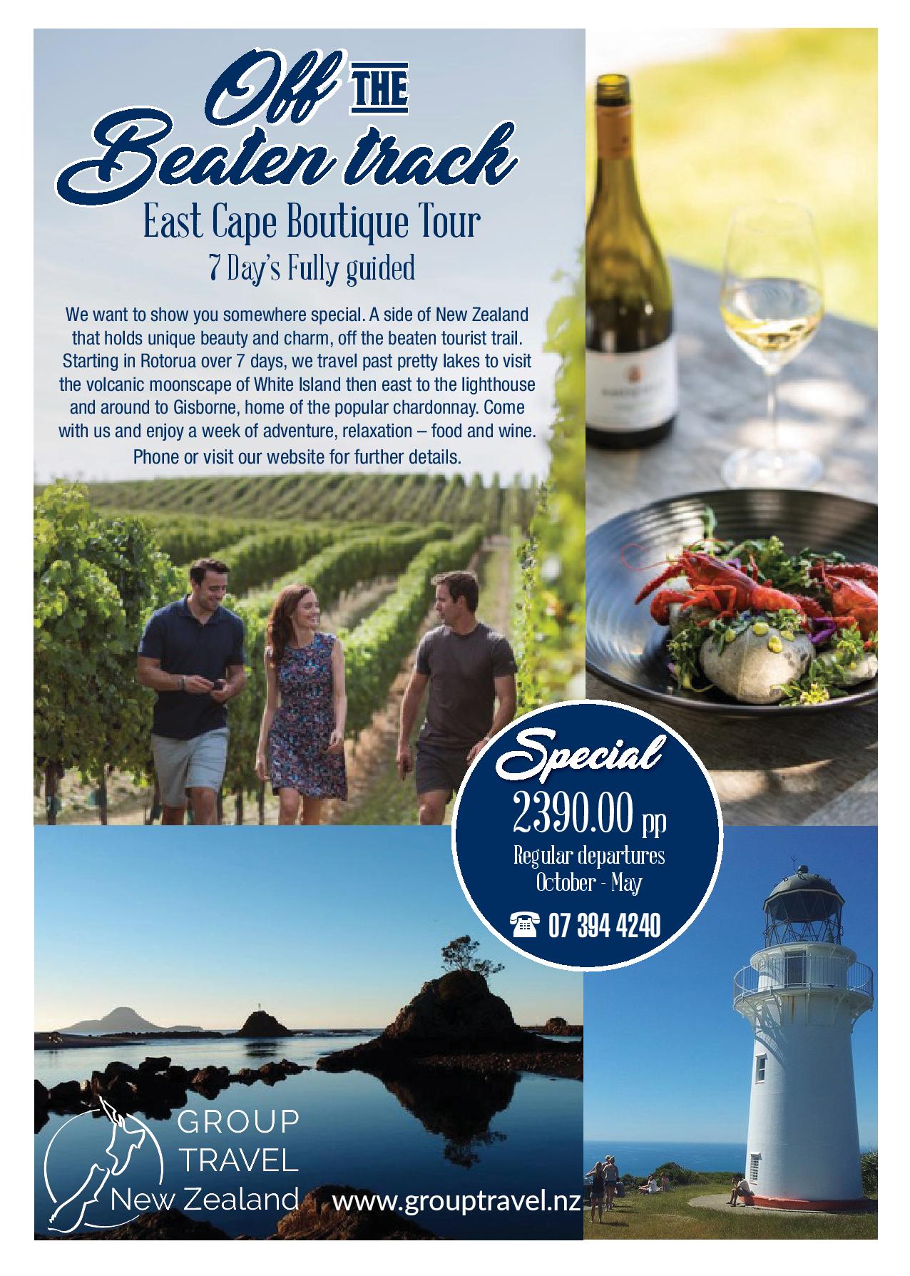 Group Travel East Cape Boutique Tour Brochure